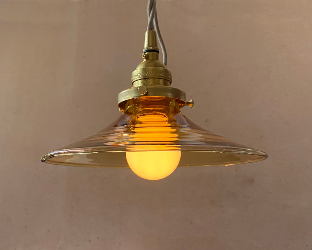 Amber Glass Cord Pendant