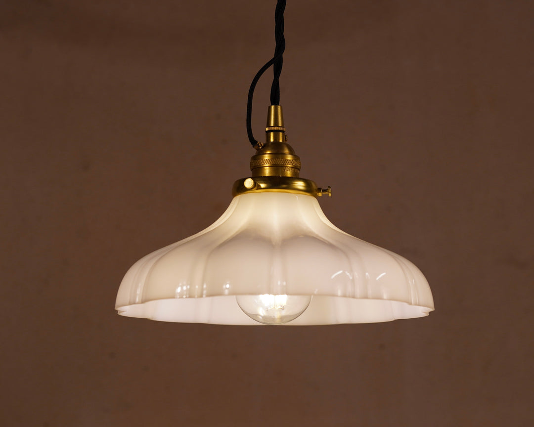 Scalloped Glass Cord Pendant