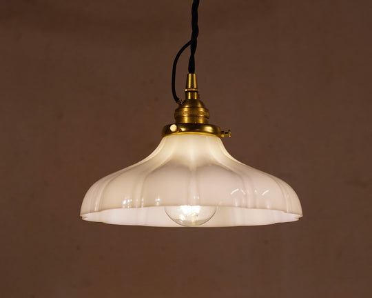 Scalloped Glass Cord Pendant