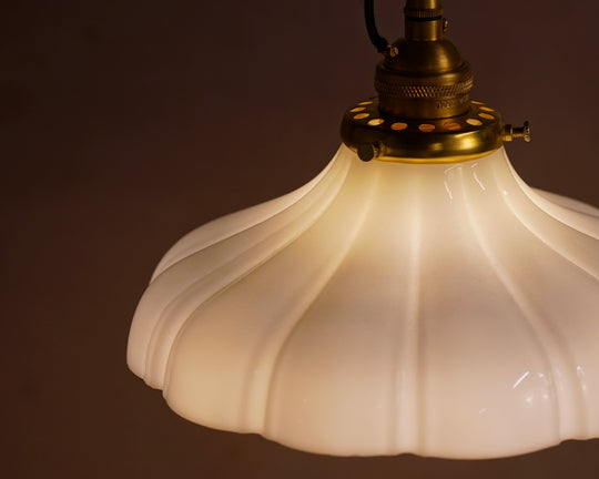 Scalloped Glass Cord Pendant