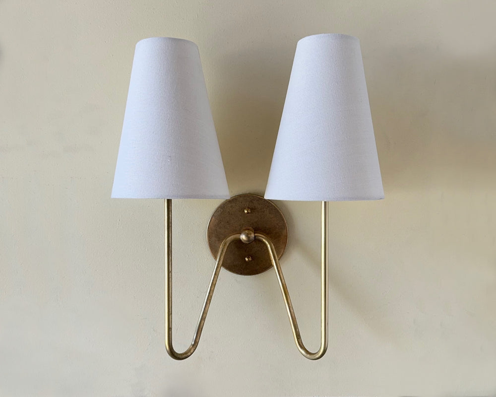 Double-Armed Scoop Sconce
