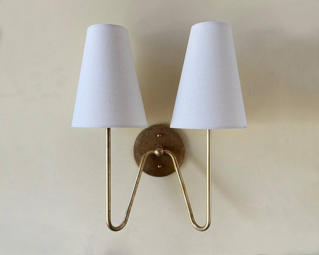 Double-Armed Scoop Sconce