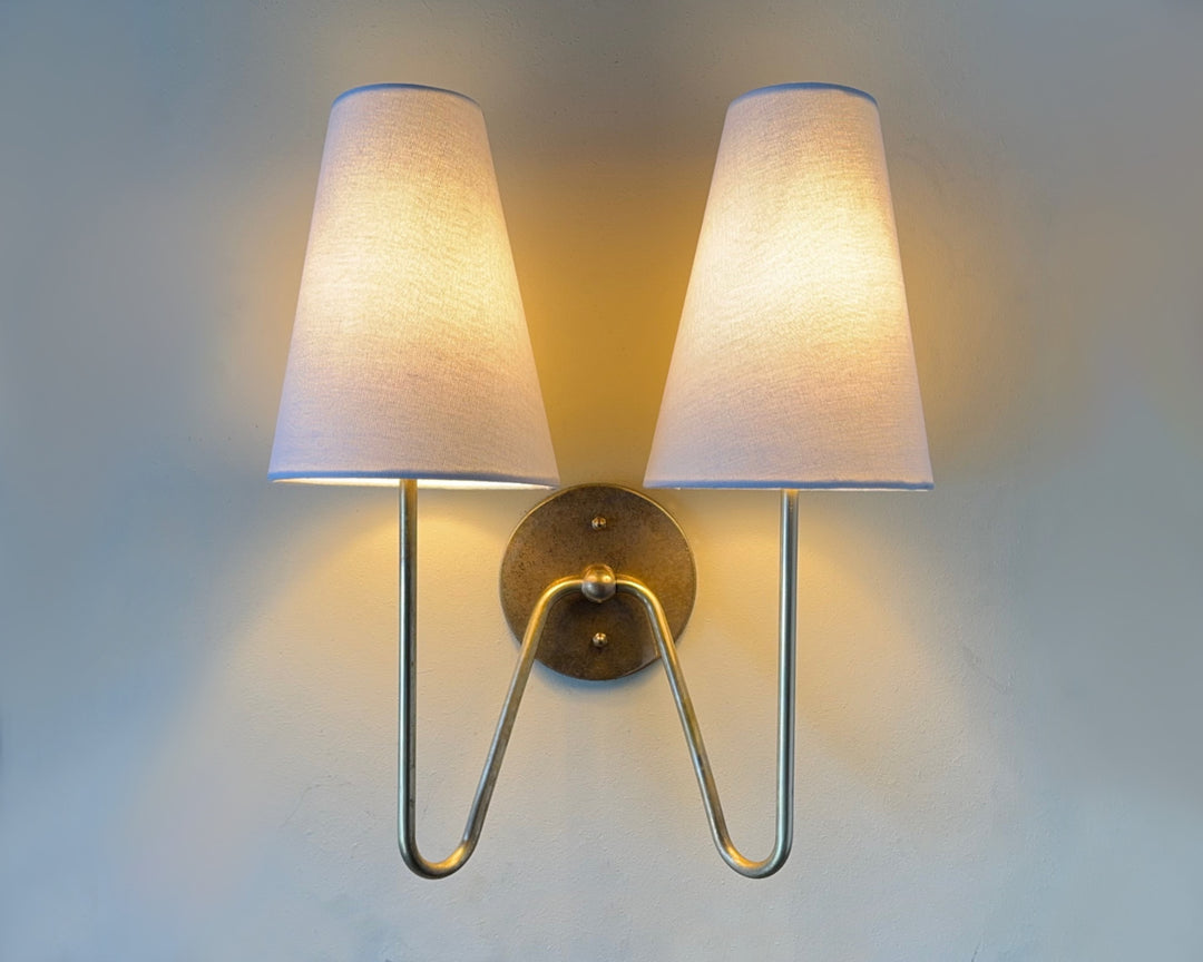 Double-Armed Scoop Sconce