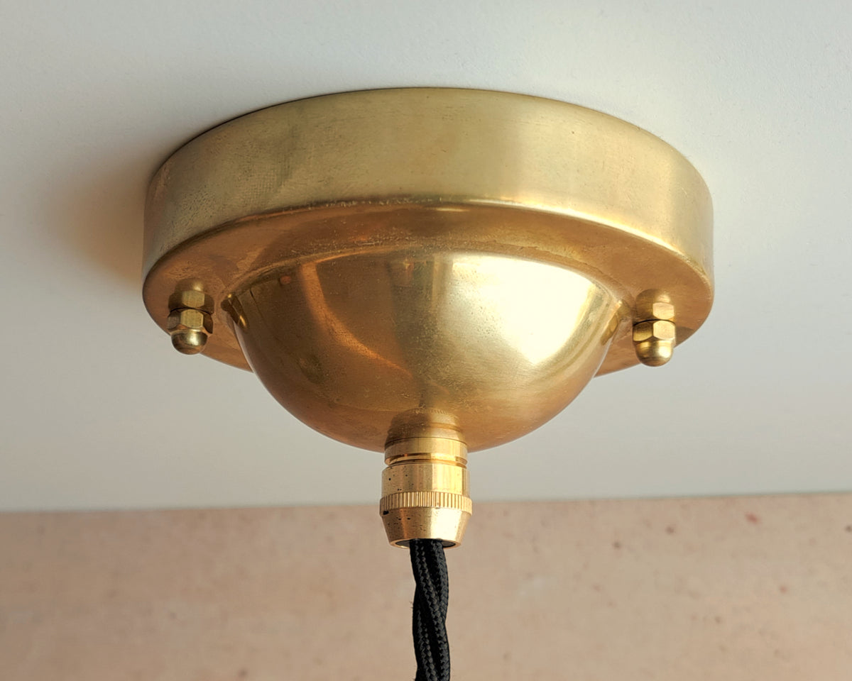 Flat Cone Cord Pendant – Utilitarian Brass Hanging Light – Matt Alford ...